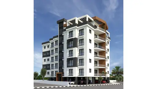 Совершенно новая недвижимость с видом на море (4 комнаты, 2 ванные комнаты) с балконом в Фамагусте на Северном Кипре