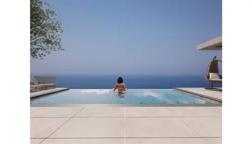 Strandnahe Bergblick-Villa (5 Zimmer, 4 Bäder) mit Meerblick in Nordzypern-Esentepe