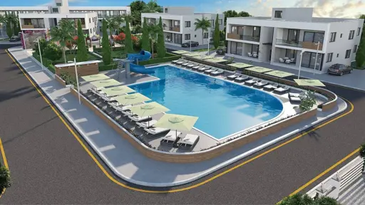 Brand-new real estate (4 rooms, 3 bathrooms) with pool and terrace in Northern Cyprus Yeni Bogazici